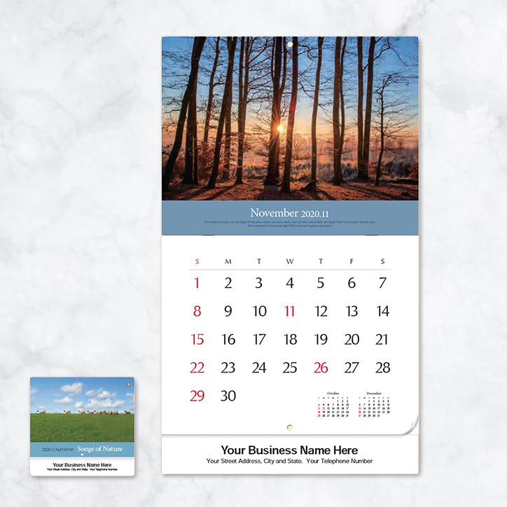 Promotional Wall Calendar 2020 Songs of Nature