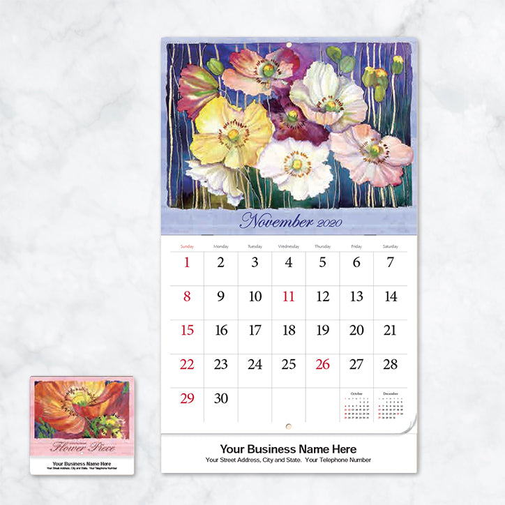 Promotional Wall Calendar 2020 Flower Piece