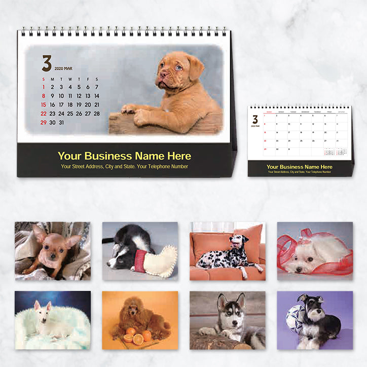 Promotional Desktop Calendar 2020 Little Puppies