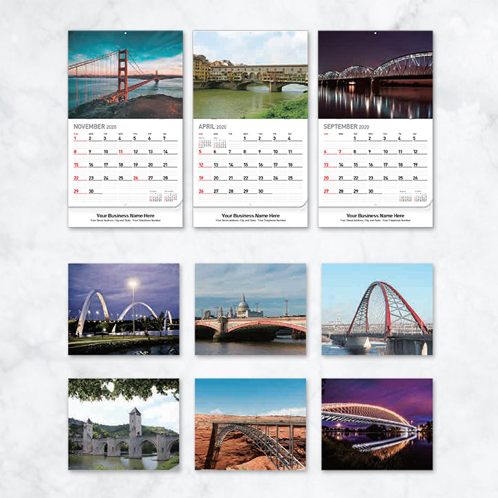 Promotional Wall Calendar 2020 World Bridges