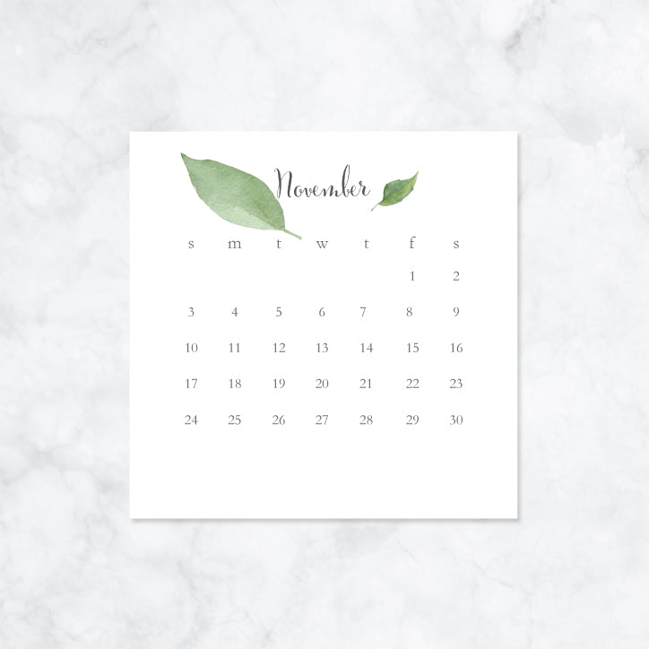 Leaves Promotional Desktop Calendar 2019 with Wood Stand Marketing Gift