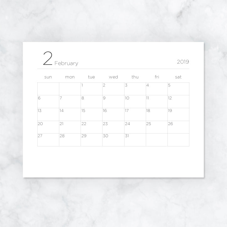 Desktop Calendar 2020 with Wood Stand Modern