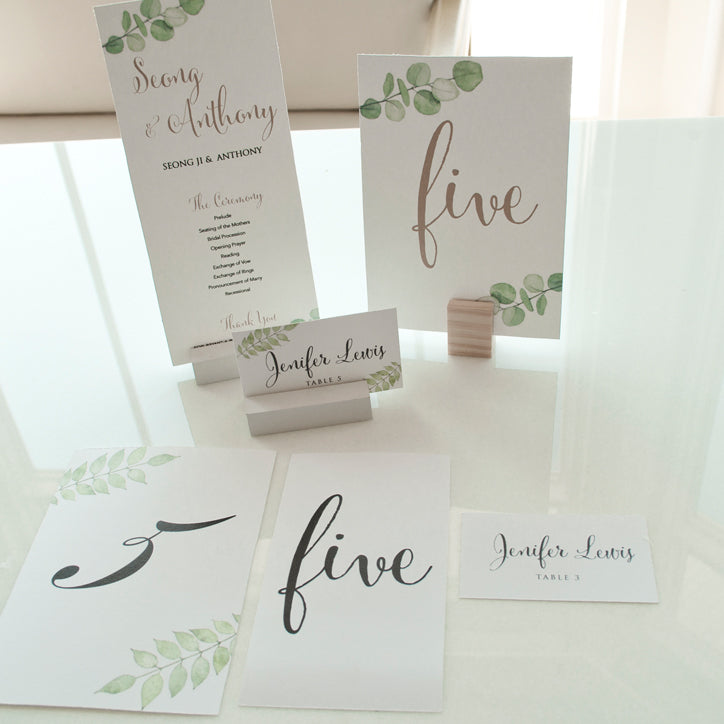 Wedding Ceremony Table Numbers Leaves