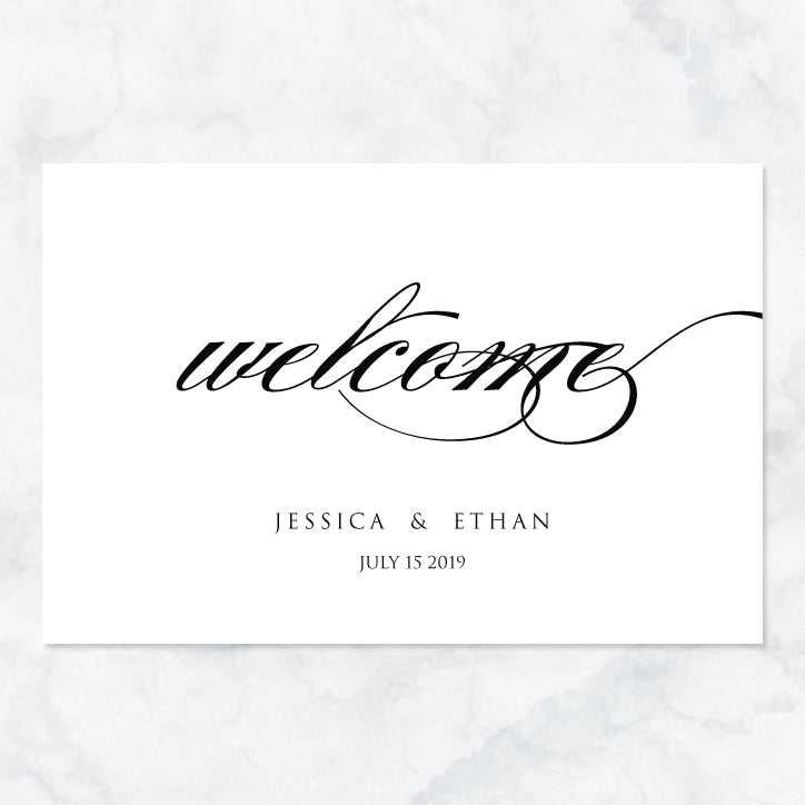 Wedding Welcome Sign Black White