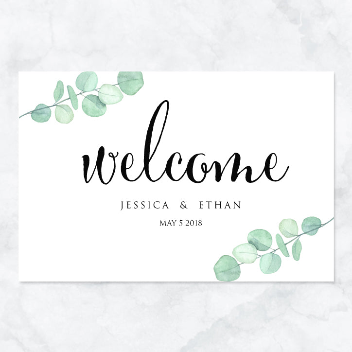 Wedding Welcome Sign Forest Can Black
