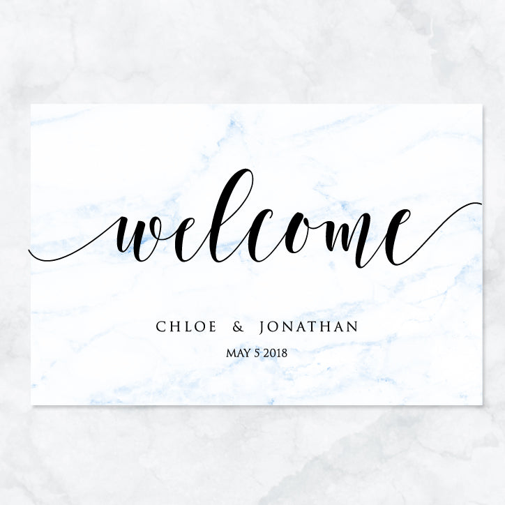 Wedding Welcome Sign Cur Marble